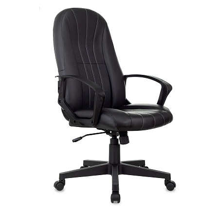 T-898AXSN Кресло экокожа,крестовина пластик обивка черный Leather Black, каркас черный, ID1129534