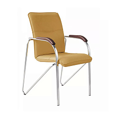 SAMBA Стул иск. кожа  хром песочный V-17  темный орех 1.031