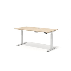 DD-80-2.1 + DD-1601-DD02 Прямой стол (подъёмный механизм) с люком Drive дуб выбеленный