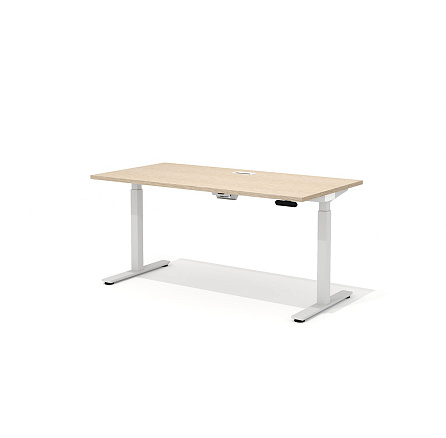 DD-80-2.1 + DD-1601-DD02 Прямой стол (подъёмный механизм) с люком Drive дуб выбеленный