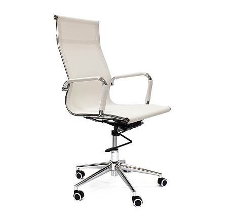 RT-01Q Кресло сетка, крестовина хром, knee-tilt обивка белый