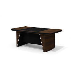 NT-190 + NT-76 Стол руководителя с траверсом New.Tone орех Ондо/чёрный