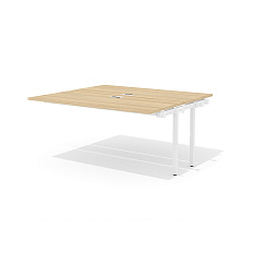 RM-2.1 (x2) + F-62M Промежуточный сдвоенный стол прямой с люком на металлокаркасе Rio Project швейцарский вяз / белый