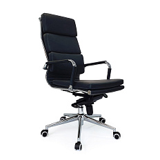 RT-08A Кресло экокожа, крестовина хром мультиблок обивка черный 40