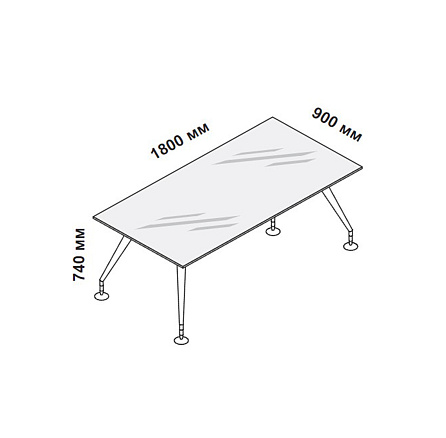156401 Стол для кабинета со стеклянной столешницей Enosi Белый LS (68)