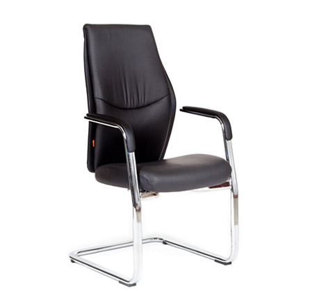 VISTA V Кресло экопремиум, полозья хром обивка черный black, каркас хром, 07023913