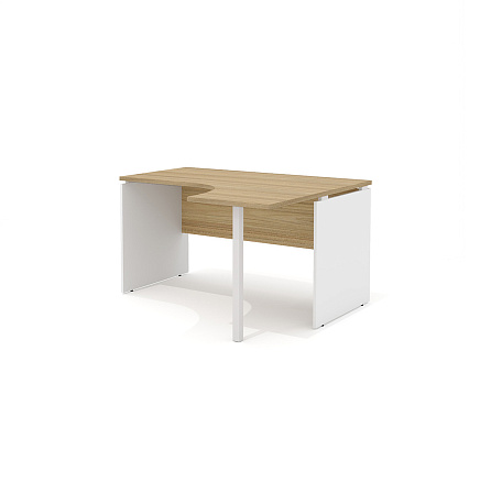 R-3.2R + ЮЗ-737 Эргономичный стол правый с опорой Rio Base швейцарский вяз/белый