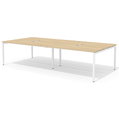 RM-2.1 (x4) + F-54M Двойная группа сдвоенного стола прямого с люком на металлокаркасе Rio Project швейцарский вяз / белый