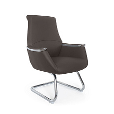 MB-638BS Кресло кожа/экокожа, полозья хром, матовый тёмно-коричневый K38/PU03