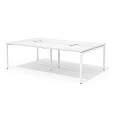 RM-4.1 (x4) + F-52M Двойная группа сдвоенного стола прямого с люком на металлокаркасе Rio Project белый