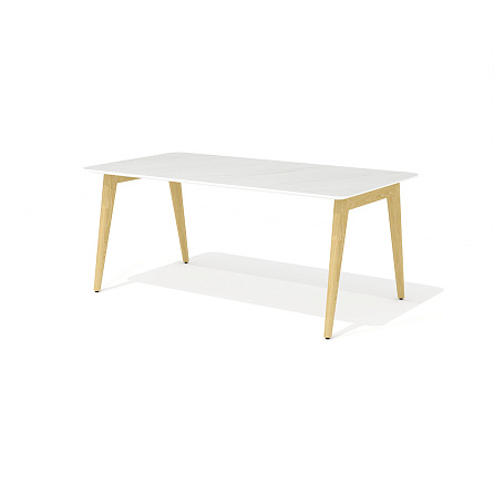 REM-180 Стол руководителя 180x95x75 Remo мрамор белый/металл белый