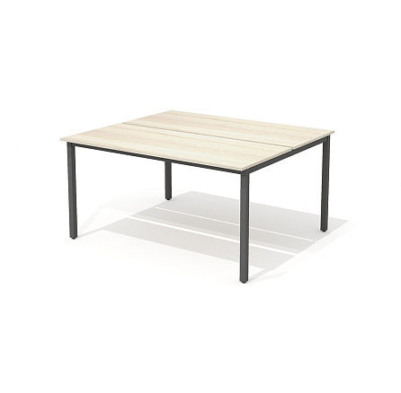 WM-2 + WM-2 + WM-2-02 Стол сдвоенный на металлокаркасе Work дуб Сонома светлый