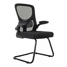 МС-109 Кресло ткань + сетчат.акрил, полозья металл обивка черный TW-01/TW-11, ID2058806