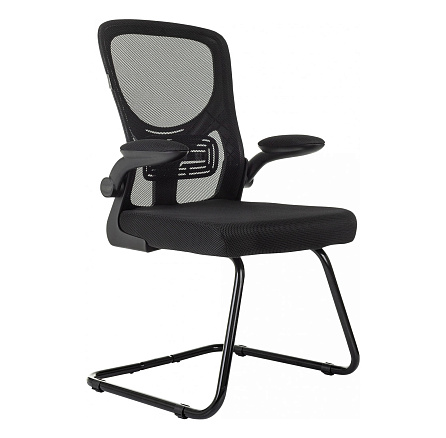 МС-109 Кресло ткань + сетчат.акрил, полозья металл обивка черный TW-01/TW-11, ID2058806