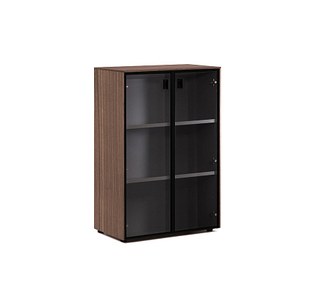 109 712 ECL 01 Шкаф со стеклом 82x44xh119,5 Enzo эвкалипт мореный/ черный