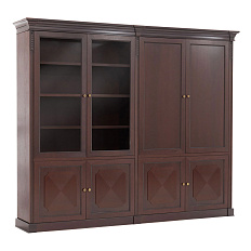 106 510.511/601.602 Шкаф комбинированный со стеклом 279x50x234 DOGE орех танганьика