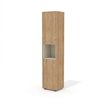 Шкаф для документов узкий (комплектация 10) 43,6х37х200,8 Рио Директ / Rio Direct вяз швейцарский/бе