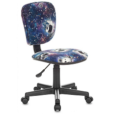 CH-204NX Кресло ткань,крестовина пластик обивка синий космопузики, каркас черный, ID1623339