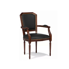 D40 Венеция Кресло кожа черная Madras Nero дерево  темный орех