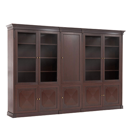 106 510.503.510/601.601.602 Шкаф комбинированный со стеклом 347x50x234 DOGE орех танганьика