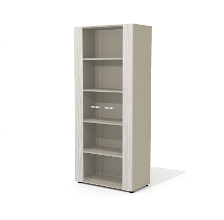 NT-46 Шкаф  88x46x204,5 Ньютон / New.Tone дуб серебристый шпон (Италия) /стекло матовое