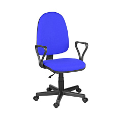 ПРЕСТИЖ Самба Кресло ткань, крестовина пластик обивка синий В-10, каркас черный