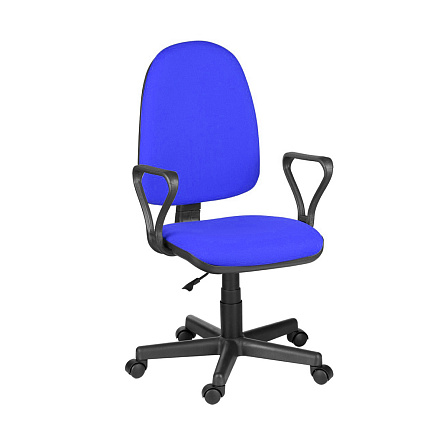 ПРЕСТИЖ Самба Кресло ткань, крестовина пластик обивка синий В-10, каркас черный