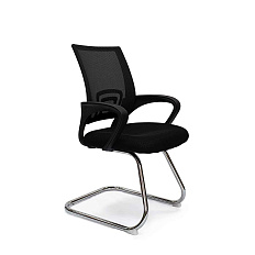 RT-696BS Кресло ткань, полозья хром обивка черный
