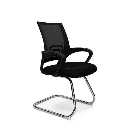 RT-696BS Кресло ткань, полозья хром обивка черный