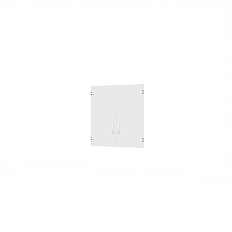 А-02.2 Двери низкие стеклянные 78x0,5x77 см, Агат стекло прозрачное ясень/палдао