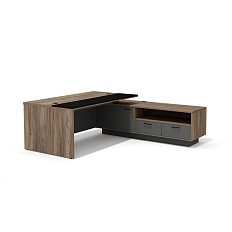 BR-18.1R Стол руководителя 210х219х76 Bruno Делиос/антрацит