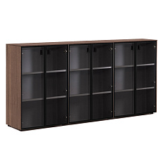 109 734 ECL 01 Шкаф со стеклом 242x44xh119,5 Enzo эвкалипт мореный/ черный