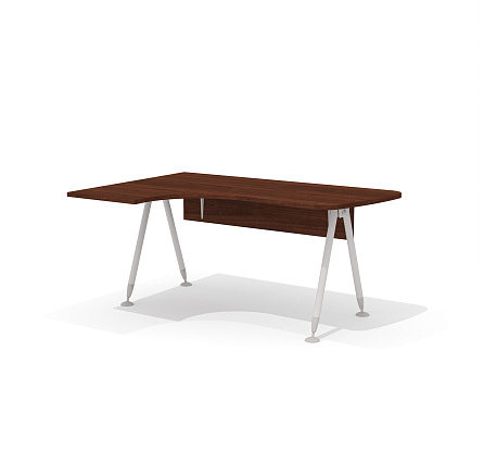 GM-104L + G-86 Эргономичный стол на металлокаркасе левый Гамма орех Артемид
