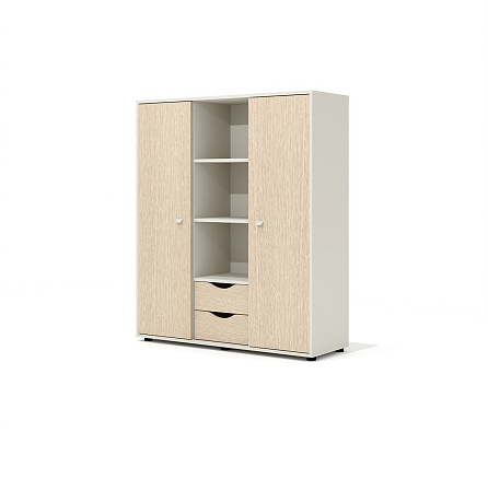 G-64N Шкаф-купе 124x42,4x147 Gamma дуб выбеленный N/беж