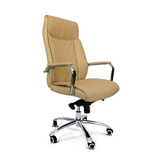 RT-720А Кресло экокожа, крест. хром мультиблок обивка бежевый 70