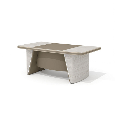 NT-190 + NT-76 Стол руководителя с траверсом New.Tone дуб серебристый/стоун