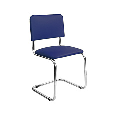 СИЛЬВИЯ Стул иск. кожа, полозья хром обивка синий V-15, каркас хром
